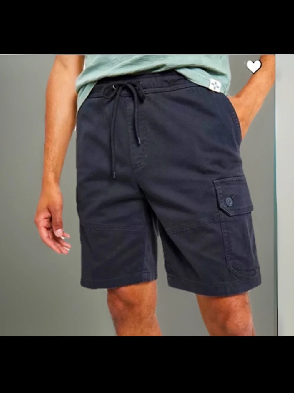 Sun + Stone Men's Cargo Shorts Elastic Waistband W/Drawcord 5 Pockets Sz XL